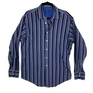 Ted Baker Blue Pinstriped Dress Button Down Top